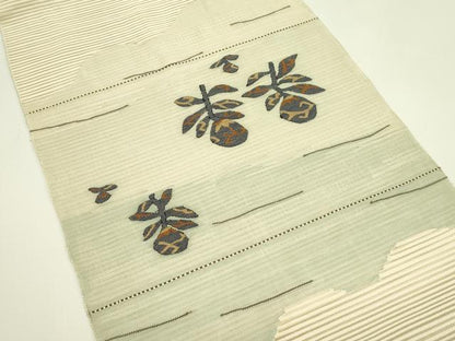 平和屋着物＊夏物　八寸名古屋帯　絽綴れ　草花文　正絹　逸品　CABI5572rv