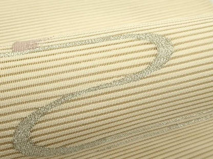 平和屋着物＊夏物　八寸名古屋帯　絽綴れ　雪輪霞文　銀糸　正絹　逸品　CABI5574rv