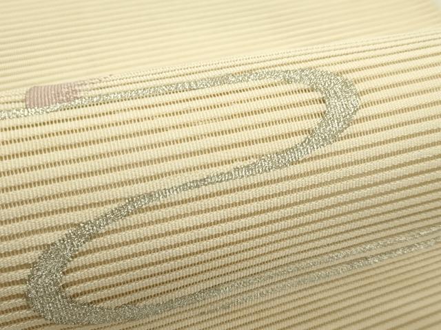 平和屋着物＊夏物　八寸名古屋帯　絽綴れ　雪輪霞文　銀糸　正絹　逸品　CABI5574rv