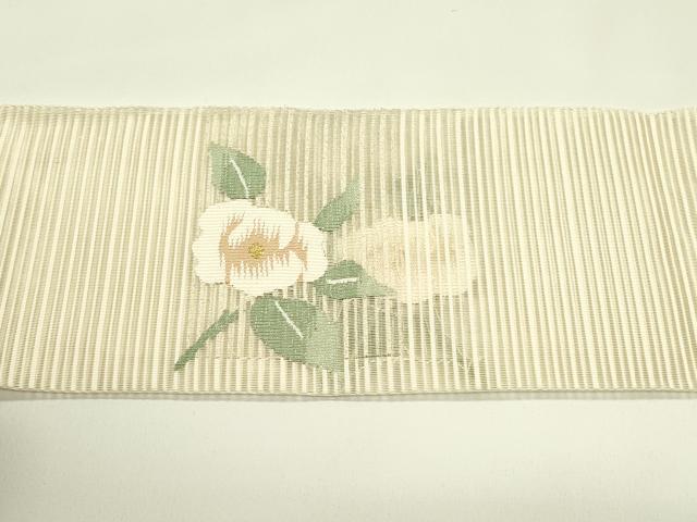 平和屋着物＊夏物　八寸名古屋帯　絽綴れ　流水草花文　金銀糸　正絹　逸品　CABI5577rv