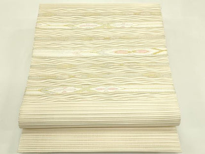 平和屋着物＊夏物　八寸名古屋帯　絽綴れ　横段文　金銀糸　正絹　逸品　未使用　CABI5578rv