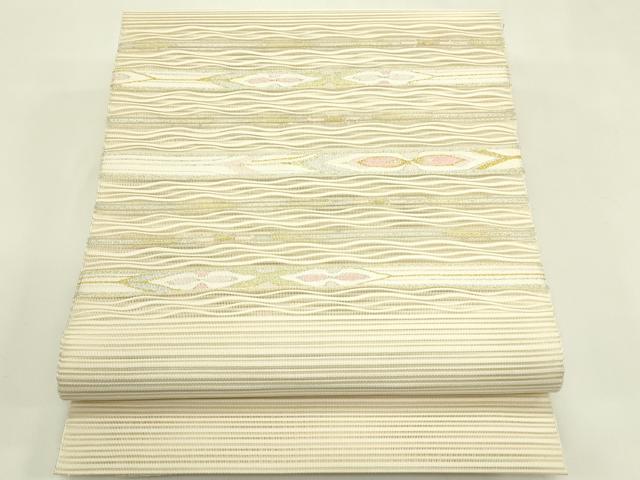 平和屋着物＊夏物　八寸名古屋帯　絽綴れ　横段文　金銀糸　正絹　逸品　未使用　CABI5578rv