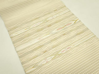平和屋着物＊夏物　八寸名古屋帯　絽綴れ　横段文　金銀糸　正絹　逸品　未使用　CABI5578rv