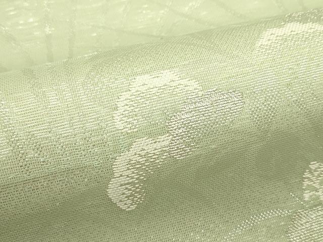 平和屋着物＊夏物　六通柄袋帯　草花文　銀糸　正絹　逸品　CABI5583rv