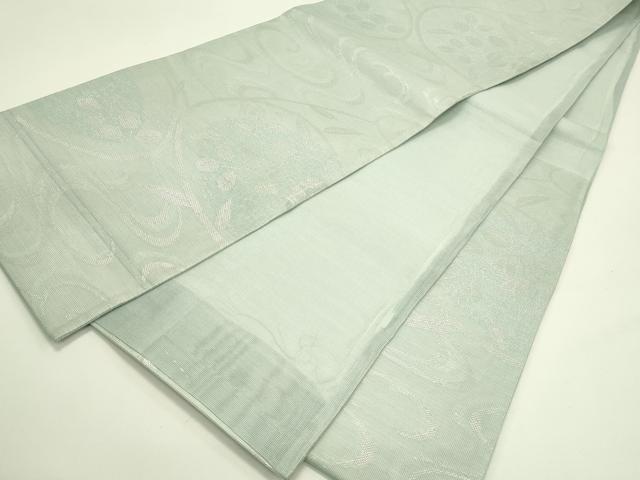 平和屋着物＊夏物　六通柄袋帯　流水萩文　銀糸　正絹　逸品　CABI5584rv