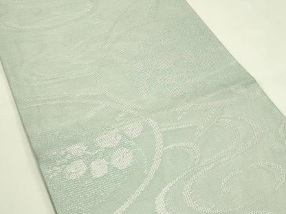 平和屋着物＊夏物　六通柄袋帯　流水萩文　銀糸　正絹　逸品　CABI5584rv