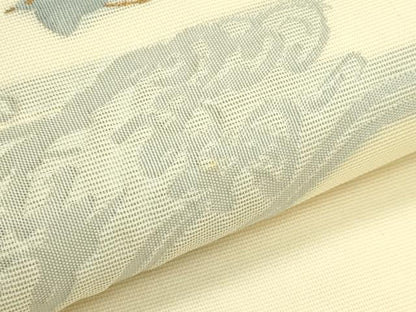 平和屋着物＊夏物　九寸名古屋帯　千鳥　立波文　金糸　正絹　逸品　CABI5586rv
