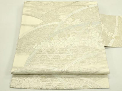 平和屋着物＊夏物　九寸名古屋帯　籬萩文　金銀糸　正絹　逸品　未使用　CABI5587rv