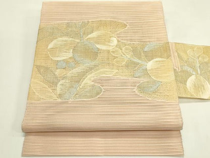 平和屋着物＊夏物　八寸名古屋帯　絽綴れ　草花文　銀糸　正絹　逸品　未使用　CABI5591rv