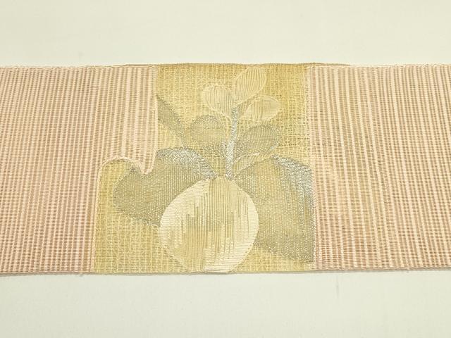 平和屋着物＊夏物　八寸名古屋帯　絽綴れ　草花文　銀糸　正絹　逸品　未使用　CABI5591rv
