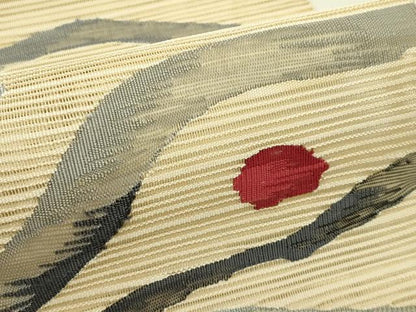 平和屋着物＊夏物　八寸名古屋帯　絽綴れ　抽象文　正絹　逸品　CABI5593rv