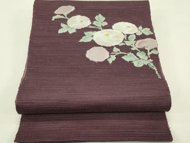 平和屋着物＊夏物　八寸名古屋帯　菊　金銀糸　正絹　逸品　CABI5599rv