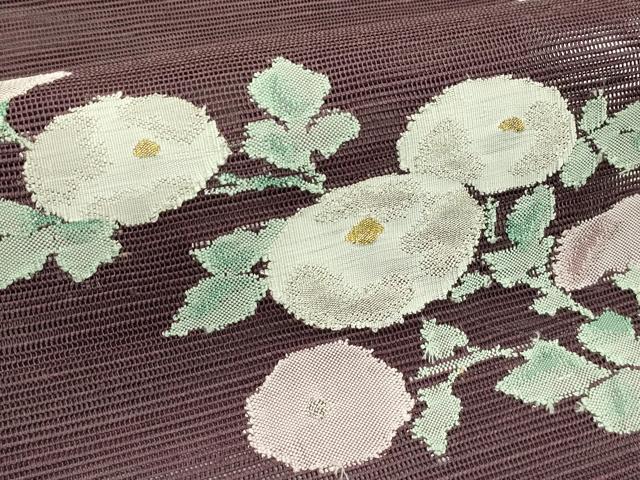 平和屋着物＊夏物　八寸名古屋帯　菊　金銀糸　正絹　逸品　CABI5599rv