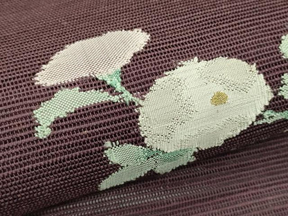 平和屋着物＊夏物　八寸名古屋帯　菊　金銀糸　正絹　逸品　CABI5599rv