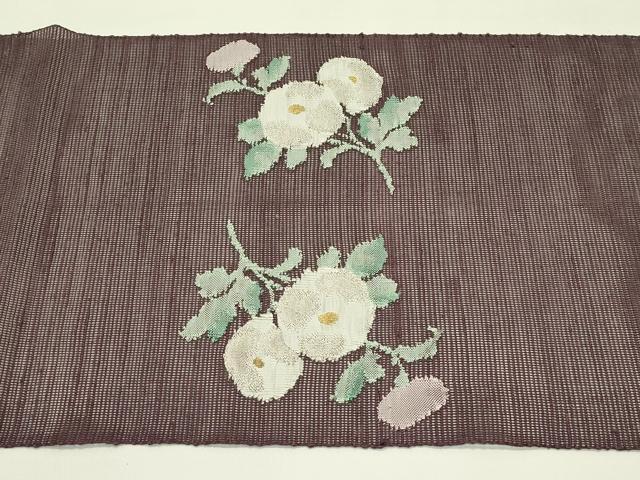 平和屋着物＊夏物　八寸名古屋帯　菊　金銀糸　正絹　逸品　CABI5599rv
