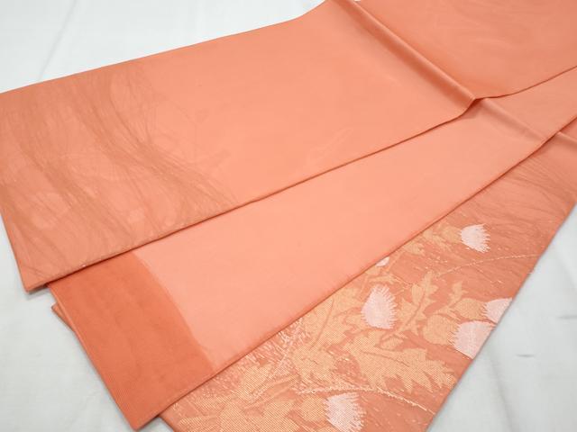 平和屋着物＊夏物　太鼓柄袋帯　草花文　正絹　逸品　未使用　CABI5606fb