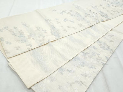 平和屋着物＊夏物　六通柄袋帯　萩　銀糸　正絹　逸品　CABI5608fb