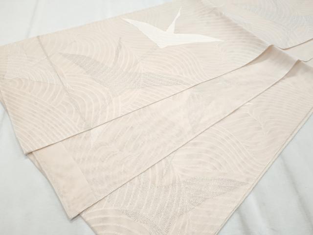 平和屋着物＊夏物　六通柄袋帯　飛鶴文　銀糸　正絹　逸品　未使用　CABI5610fb