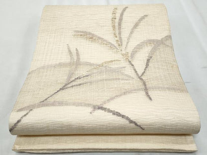平和屋着物＊夏物　太鼓柄袋帯　すくい織　芒　金銀糸　正絹　逸品　CABI5612fb