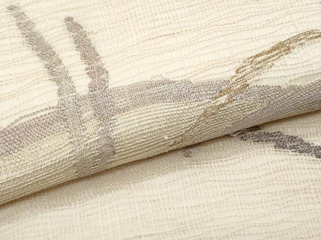 平和屋着物＊夏物　太鼓柄袋帯　すくい織　芒　金銀糸　正絹　逸品　CABI5612fb