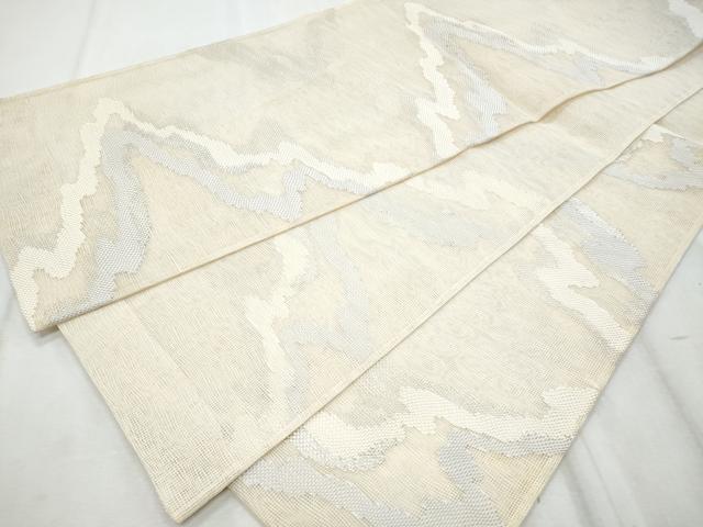 平和屋着物＊夏物　六通柄袋帯　流線文　銀糸　正絹　逸品　CABI5614fb