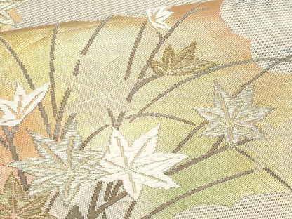 平和屋着物＊夏物　六通柄袋帯　唐織　枝菊文　金糸　正絹　逸品　CABI5617fb