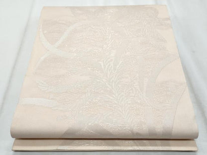 平和屋着物＊夏物　六通柄袋帯　枝葉文　銀糸　正絹　逸品　CABI5618fb