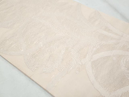 平和屋着物＊夏物　六通柄袋帯　枝葉文　銀糸　正絹　逸品　CABI5618fb