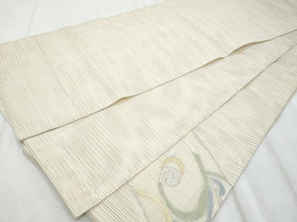 平和屋着物＊夏物　太鼓柄袋帯　絽綴れ　立波文　金銀糸　正絹　逸品　CABI5620fb