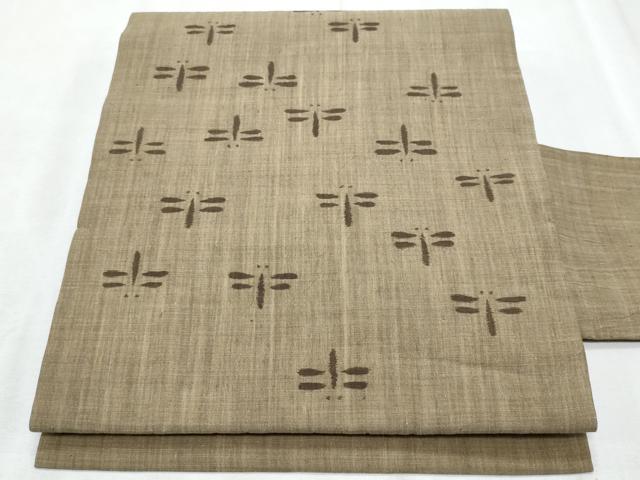 平和屋着物＊夏物　九寸名古屋帯　トンボ　麻　逸品　CABI5622fb