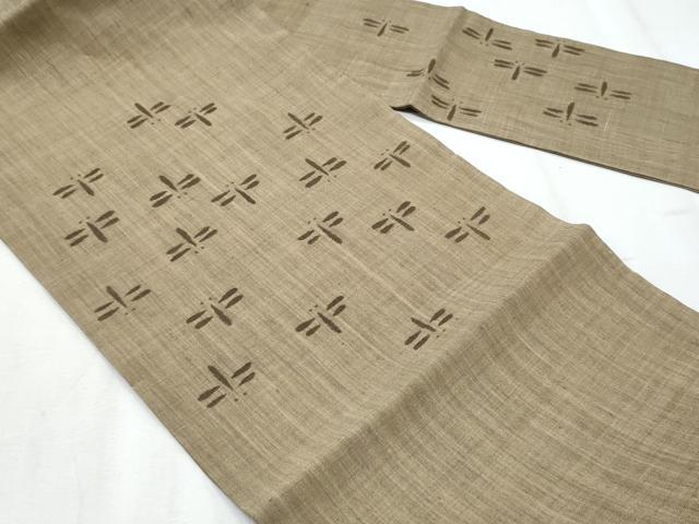 平和屋着物＊夏物　九寸名古屋帯　トンボ　麻　逸品　CABI5622fb