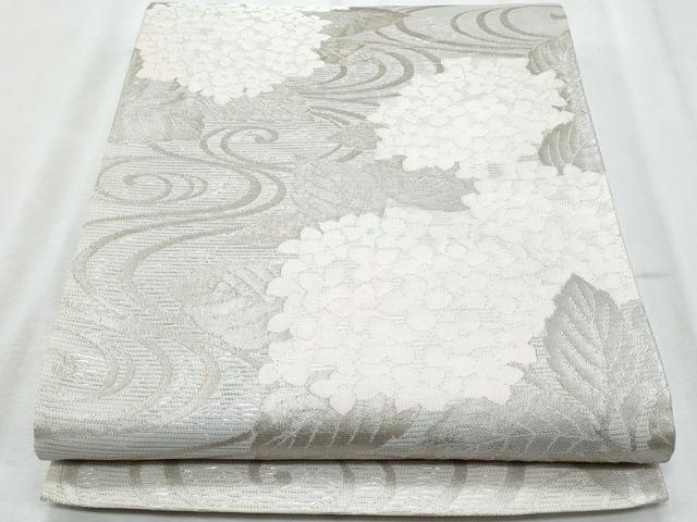 平和屋着物＊夏物　六通柄袋帯　紫陽花　銀糸　正絹　逸品　CABI5623fb