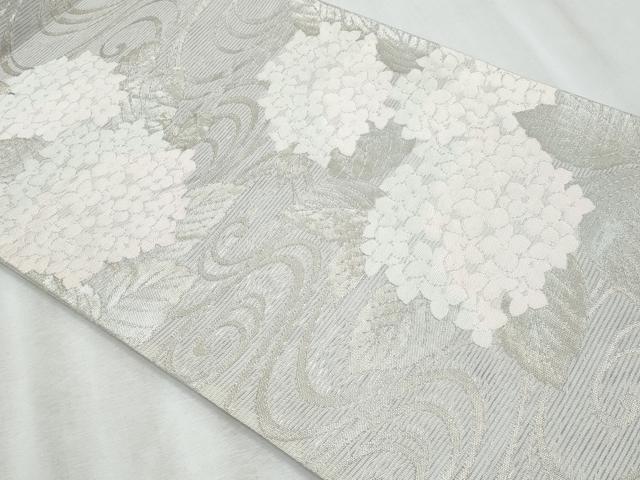 平和屋着物＊夏物　六通柄袋帯　紫陽花　銀糸　正絹　逸品　CABI5623fb
