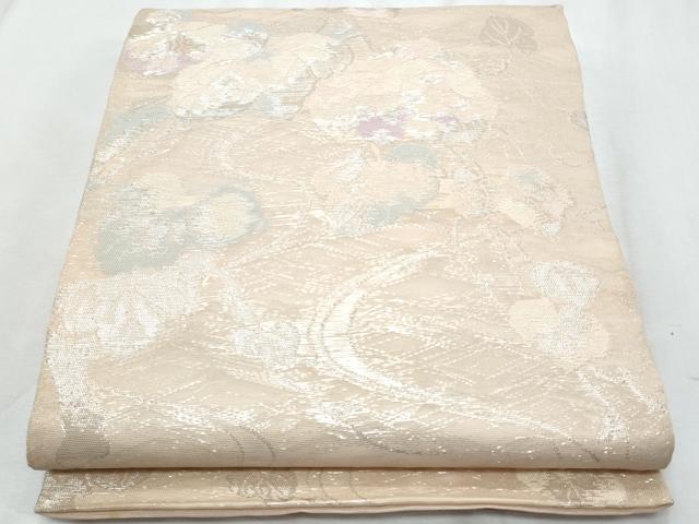平和屋着物＊夏物　六通柄袋帯　蔦の葉唐草文　銀糸　正絹　逸品　CABI5624fb