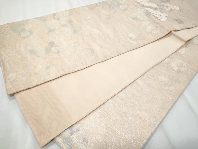 平和屋着物＊夏物　六通柄袋帯　蔦の葉唐草文　銀糸　正絹　逸品　CABI5624fb