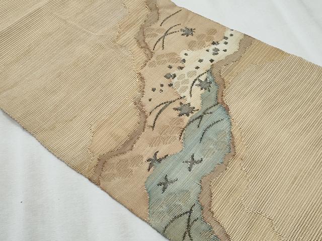 平和屋着物＊夏物　八寸名古屋帯　道長花文　正絹　逸品　CABI5626fb