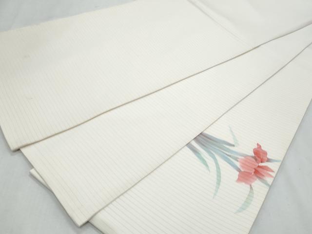 平和屋着物＊夏物　塩瀬　太鼓柄袋帯　ろうけつ染　杜若　正絹　逸品　CABI5631fb