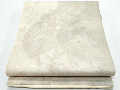 平和屋着物＊夏物　六通柄袋帯　舟　秋草文　銀糸　正絹　逸品　CABI5633fb