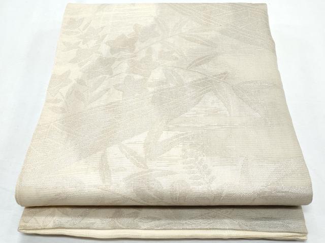 平和屋着物＊夏物　六通柄袋帯　舟　秋草文　銀糸　正絹　逸品　CABI5633fb