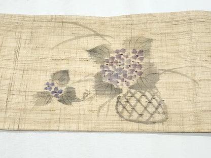 平和屋着物＊夏物　九寸名古屋帯　作家物　紫陽花　麻　逸品　CABI5635fb