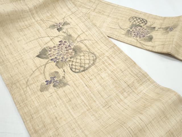 平和屋着物＊夏物　九寸名古屋帯　作家物　紫陽花　麻　逸品　CABI5635fb