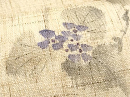 平和屋着物＊夏物　九寸名古屋帯　作家物　紫陽花　麻　逸品　CABI5635fb