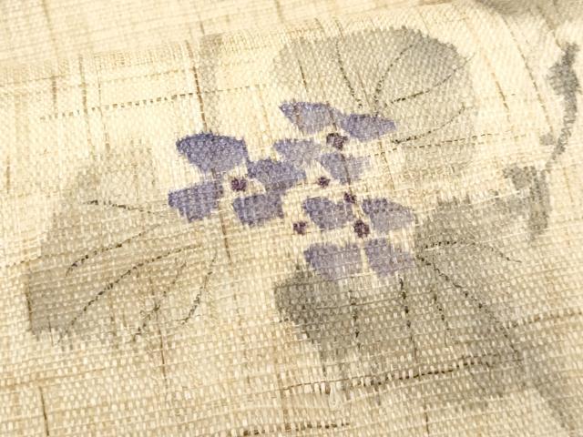 平和屋着物＊夏物　九寸名古屋帯　作家物　紫陽花　麻　逸品　CABI5635fb