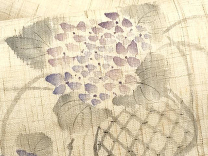 平和屋着物＊夏物　九寸名古屋帯　作家物　紫陽花　麻　逸品　CABI5635fb
