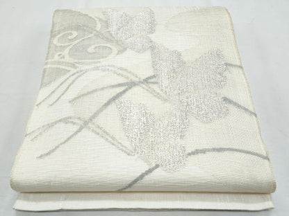 平和屋着物＊夏物　西陣　西陣の名門織元　いづくら謹製　太鼓柄袋帯　舞蝶文　銀糸　証紙付き　正絹　逸品　CABI5636fb