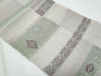 平和屋着物＊夏物　八寸名古屋帯　市松菱文　正絹　逸品　CABI5638fb