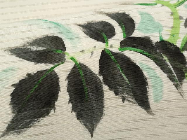 平和屋着物＊夏物　塩瀬　九寸名古屋帯　作家物　手描き　枝花文　正絹　逸品　CABI5639fb