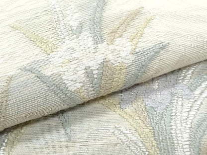 平和屋着物＊夏物　六通柄袋帯　唐織　杜若　銀糸　正絹　逸品　CABI5641fb