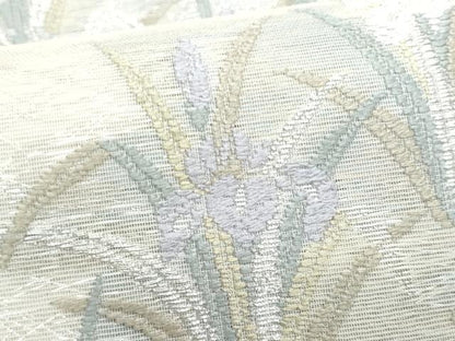 平和屋着物＊夏物　六通柄袋帯　唐織　杜若　銀糸　正絹　逸品　CABI5641fb