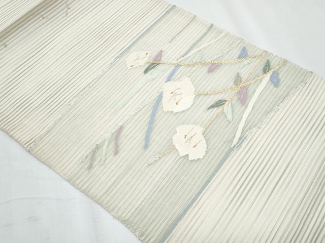 平和屋着物＊夏物　八寸名古屋帯　絽綴れ　枝花文　金銀糸　正絹　逸品　CABI5642fb